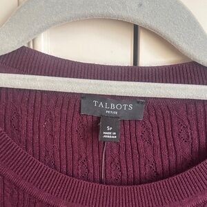 Talbots Petite Deep Burgundy Knit Top